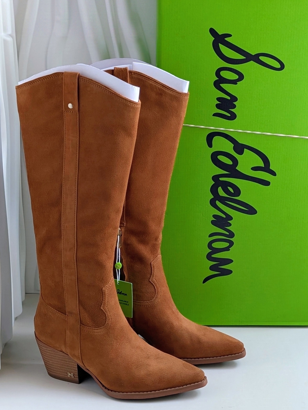 Sam Edelman Suede Over-the-Knee Boots in Cognac Brown